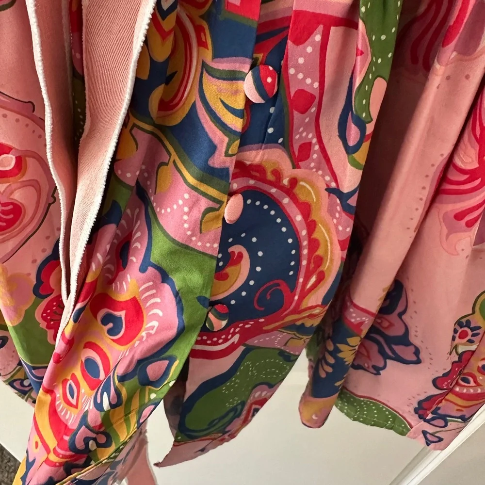 Floral Long Sleeve Dress - Pink and Multicolor - Picture 8 of 12